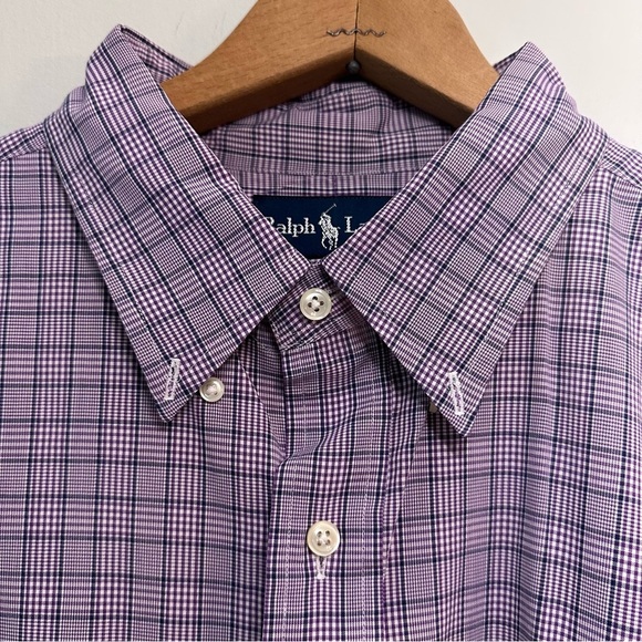 Ralph Lauren Yarmouth Cotton Purple & White Button Down Mens Shirt NEW W/O TAGS - Picture 2 of 13